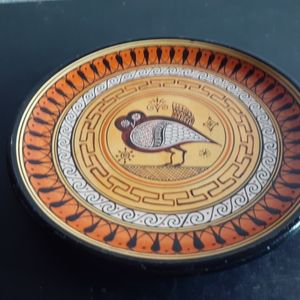 GORGEOUS Antique 5" Geometric Plate Made in Greece.